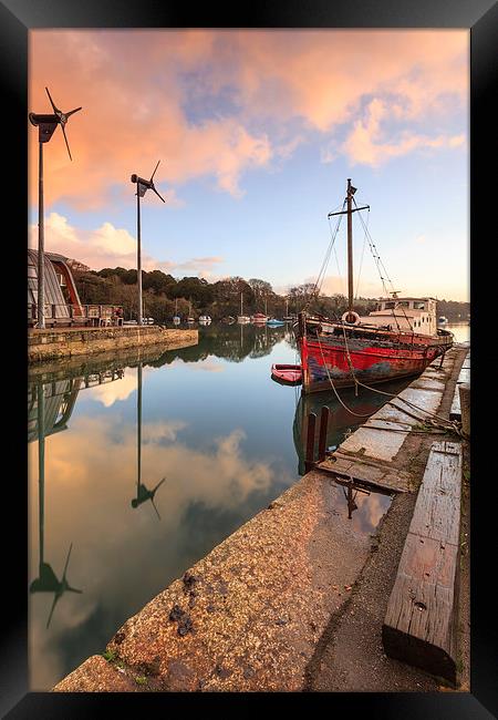 Boats at Sunrise (Penryn) Framed Print by Andrew Ray
