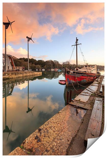 Boats at Sunrise (Penryn) Print by Andrew Ray