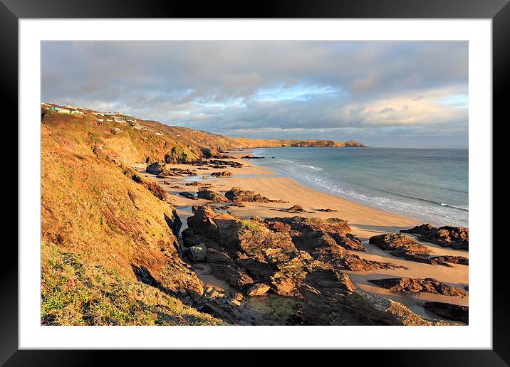 Whitsand Bay Beach Framed Mounted Print by Andrew Ray