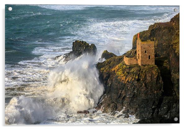 Lower Engine House at Botallack Acrylic by Andrew Ray