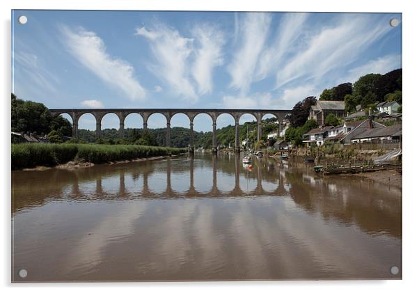  Calstock Viaduct, River Tamar Acrylic by Brian Pierce