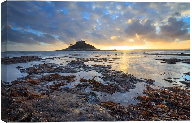 Rocky Shore (St Michael's Mount) Canvas Print by Andrew Ray