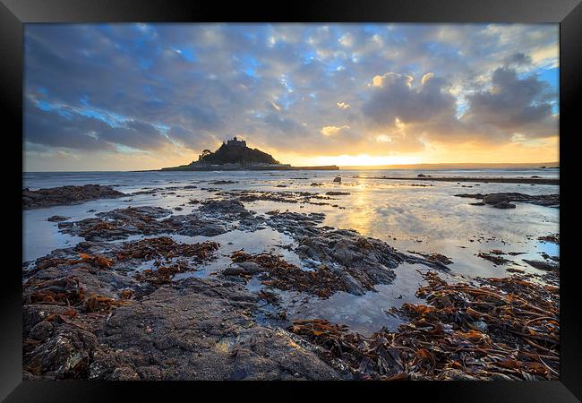Rocky Shore (St Michael's Mount) Framed Print by Andrew Ray