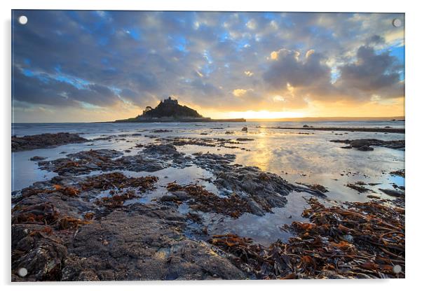 Rocky Shore (St Michael's Mount) Acrylic by Andrew Ray