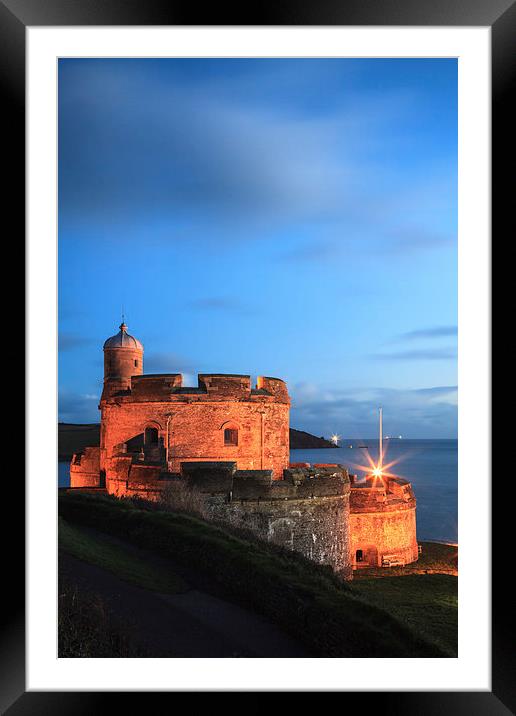 Twilight at St Mawes Castle Framed Mounted Print by Andrew Ray