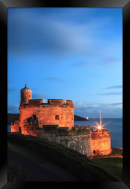 Twilight at St Mawes Castle Framed Print by Andrew Ray