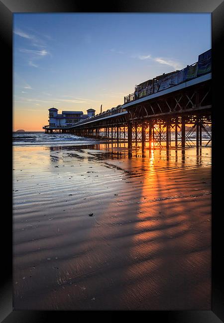 Shafts of Light (Weston Pier)  Framed Print by Andrew Ray