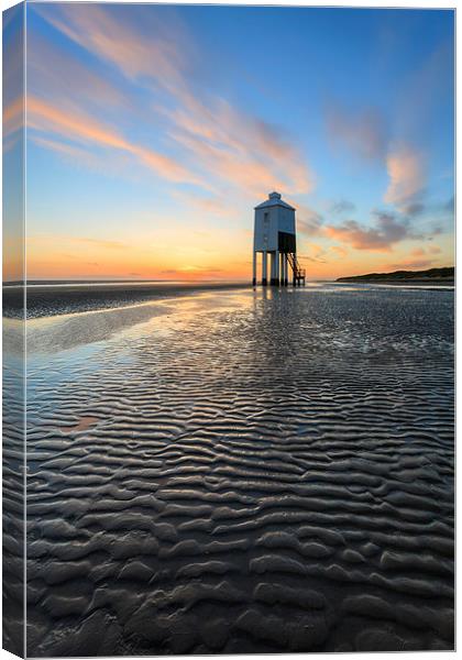 Sunset at Burnham-on-Sea  Canvas Print by Andrew Ray