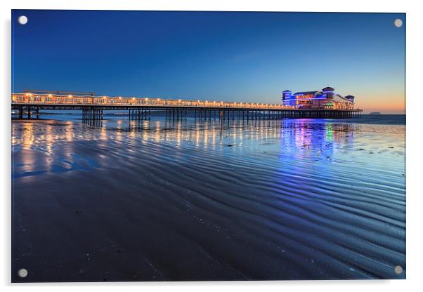 Twilight at Weston Pier  Acrylic by Andrew Ray