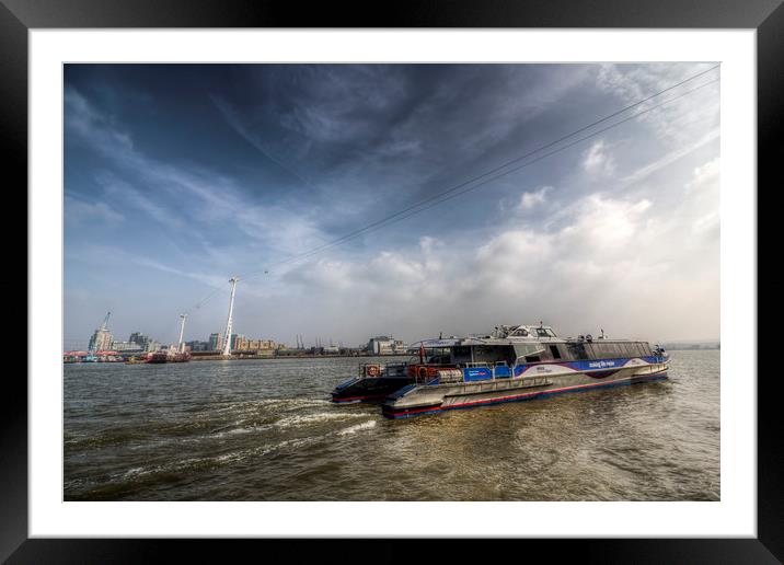 Thames Clipper And Cable Car Framed Mounted Print by David Pyatt