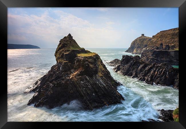 Sea Stack at the Blue Lagoon Framed Print by Andrew Ray