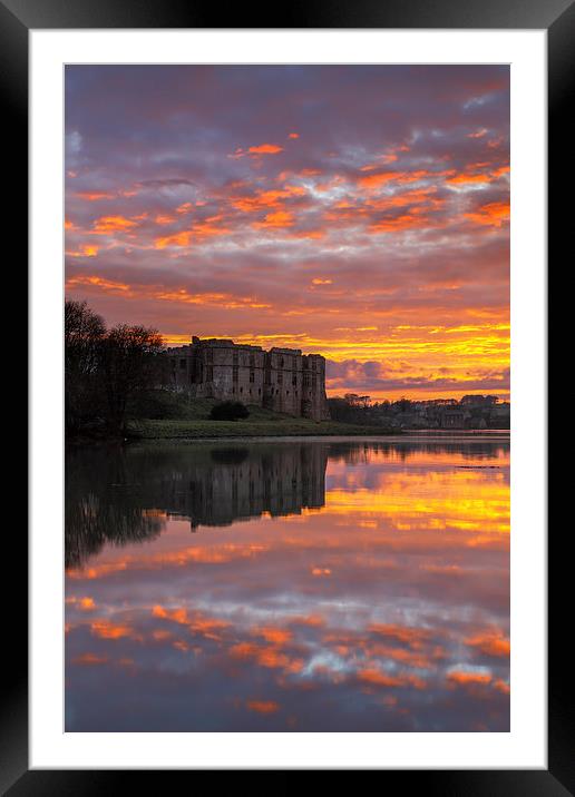 Sunset at Carew Castle Framed Mounted Print by Andrew Ray