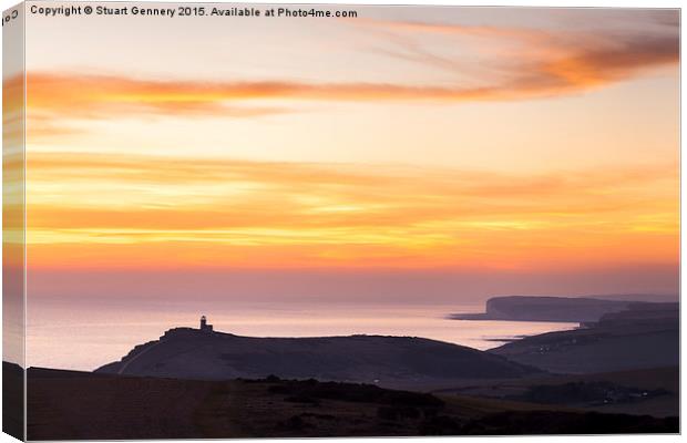  Sunset Over Beachy Head Canvas Print by Stuart Gennery