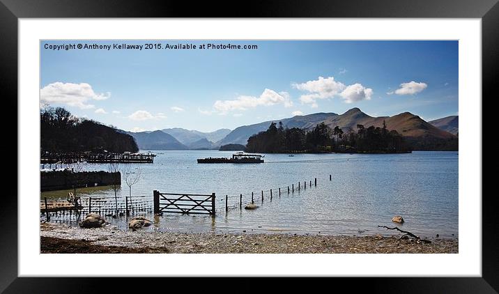  DERWENT WATER Framed Mounted Print by Anthony Kellaway