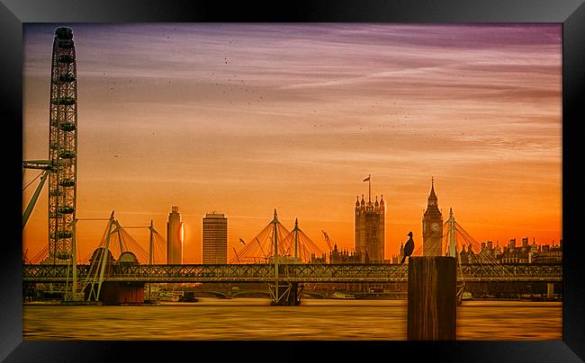  London Cityscape Dusk Framed Print by Clive Eariss