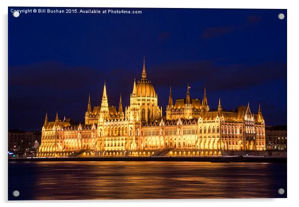  Hungarian Parliament Budapest Acrylic by Bill Buchan