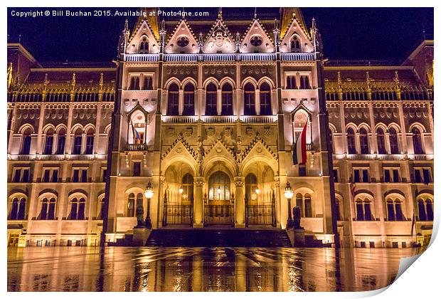 Hungarian Parliament Reflections Print by Bill Buchan
