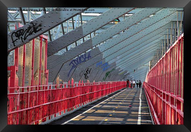  Williamsberg Bridge walkway Framed Print by Matthew Bates