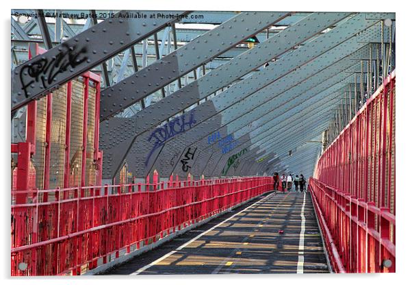  Williamsberg Bridge walkway Acrylic by Matthew Bates