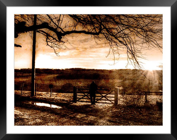  Watching the sun go down Framed Mounted Print by Kim Slater