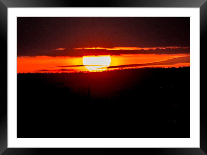  sun setting on wales Framed Mounted Print by keith sutton
