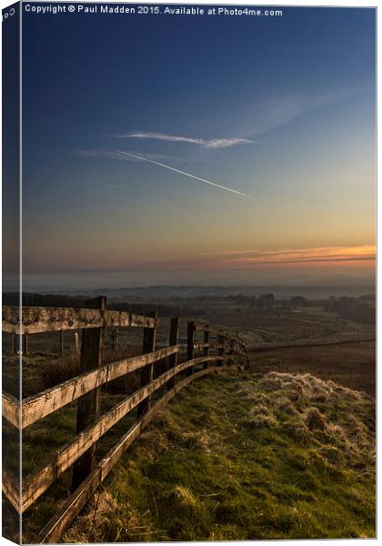 Misty sunset from Rivington Pike Canvas Print by Paul Madden