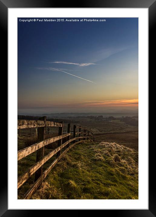Misty sunset from Rivington Pike Framed Mounted Print by Paul Madden