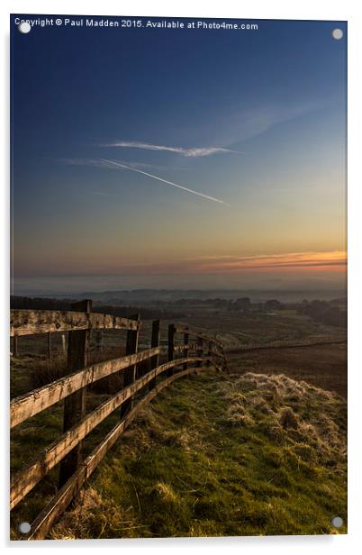 Misty sunset from Rivington Pike Acrylic by Paul Madden