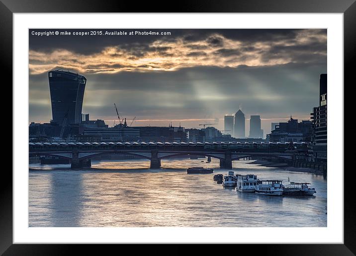  London skyline Framed Mounted Print by mike cooper