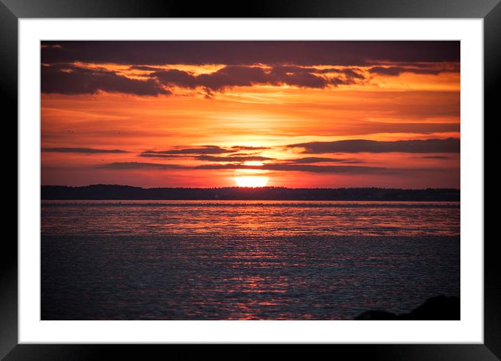The Setting Sun. Framed Mounted Print by Becky Dix