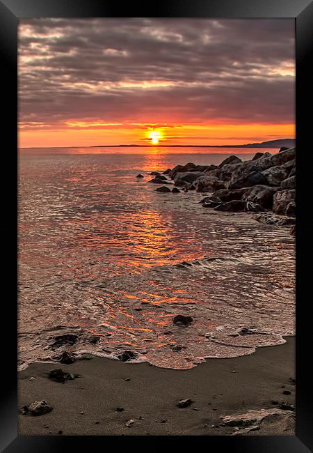  Sunset on the Welsh Coast.  Framed Print by Becky Dix