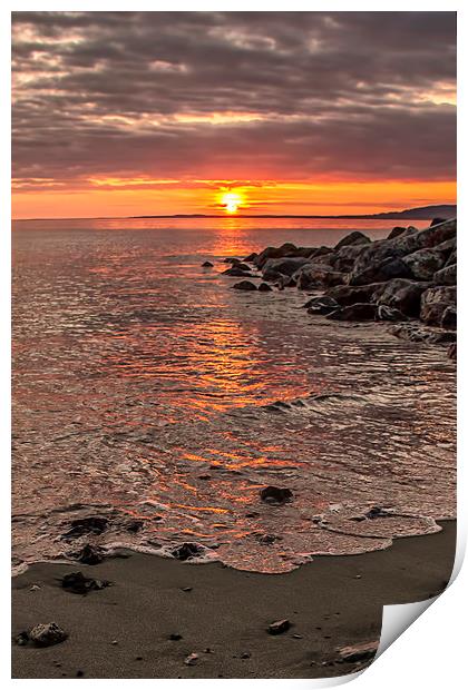  Sunset on the Welsh Coast.  Print by Becky Dix