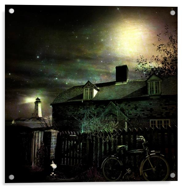  Moonlight Cottage Acrylic by Kim Slater