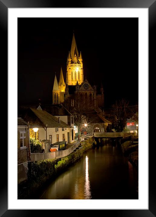  Truro Cathedral by Night Framed Mounted Print by Brian Pierce