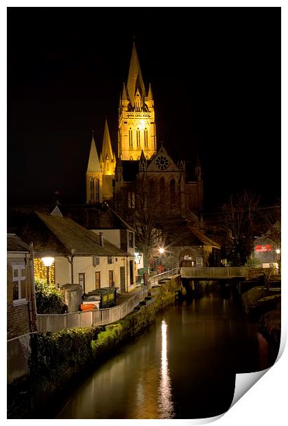  Truro Cathedral by Night Print by Brian Pierce