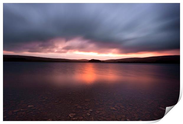  Malham Tarn at Sunset Print by Andrew Holland