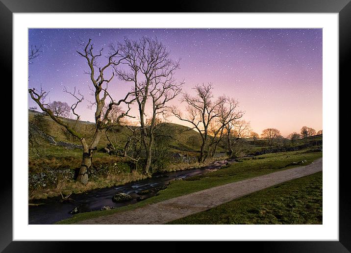  Malham at Night Framed Mounted Print by Andrew Holland
