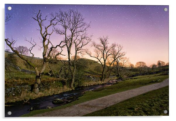  Malham at Night Acrylic by Andrew Holland