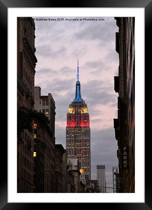 Empire State Building Framed Mounted Print by Matthew Bates
