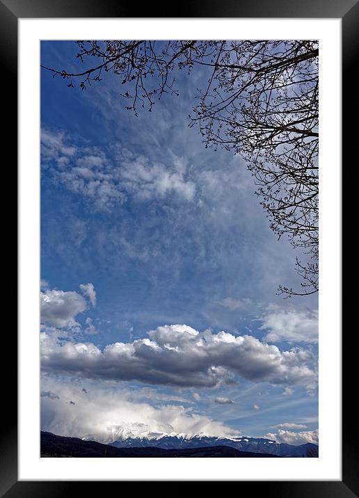 Herd of clouds on the sky over Fagaras Mountains R Framed Mounted Print by Adrian Bud