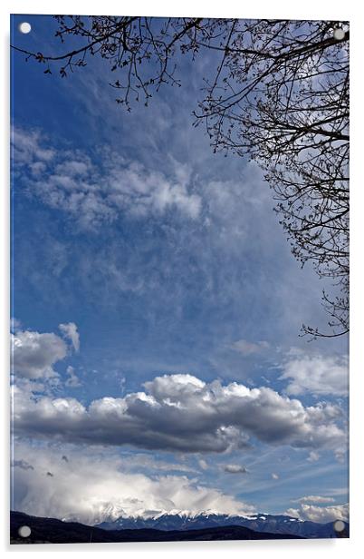 Herd of clouds on the sky over Fagaras Mountains R Acrylic by Adrian Bud