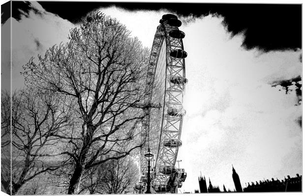 The London Eye Art Canvas Print by David Pyatt
