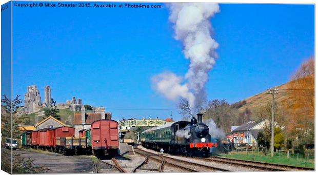  M7 leaving Corfe Castle Canvas Print by Mike Streeter