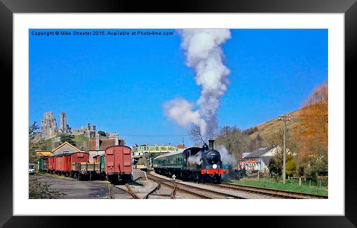  M7 leaving Corfe Castle Framed Mounted Print by Mike Streeter