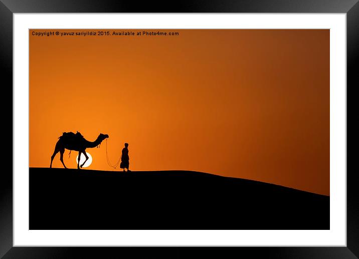  Sunset in Thar Desert Framed Mounted Print by yavuz sariyildiz
