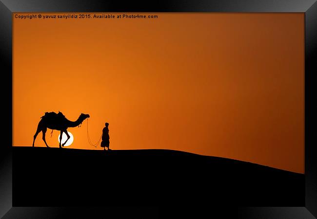  Sunset in Thar Desert Framed Print by yavuz sariyildiz