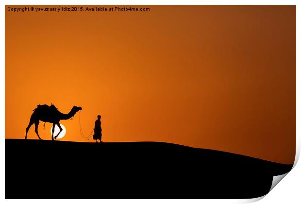  Sunset in Thar Desert Print by yavuz sariyildiz