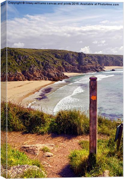 To Porthcurno  Canvas Print by Linsey Williams