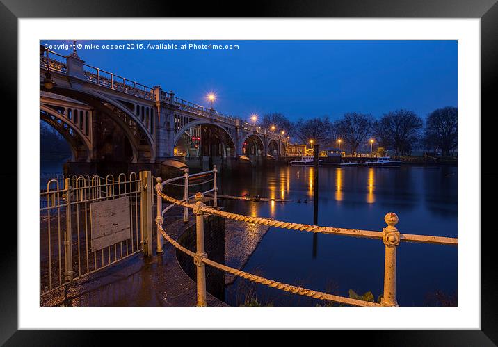  Richmond  lock downstream first light Framed Mounted Print by mike cooper