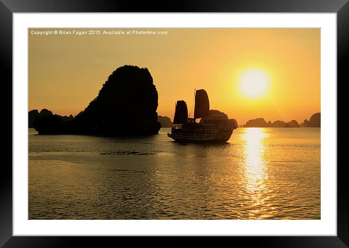  Sunset in Halong Bay Framed Mounted Print by Brian Fagan